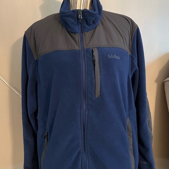 LL BEAN MENS FULL ZIP FLEECE JACKET SIZE XL MINT